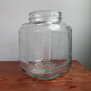 Art Deco 1930s Square Vintage Glass Hoosier Kitchen Food Storage w/o Lid